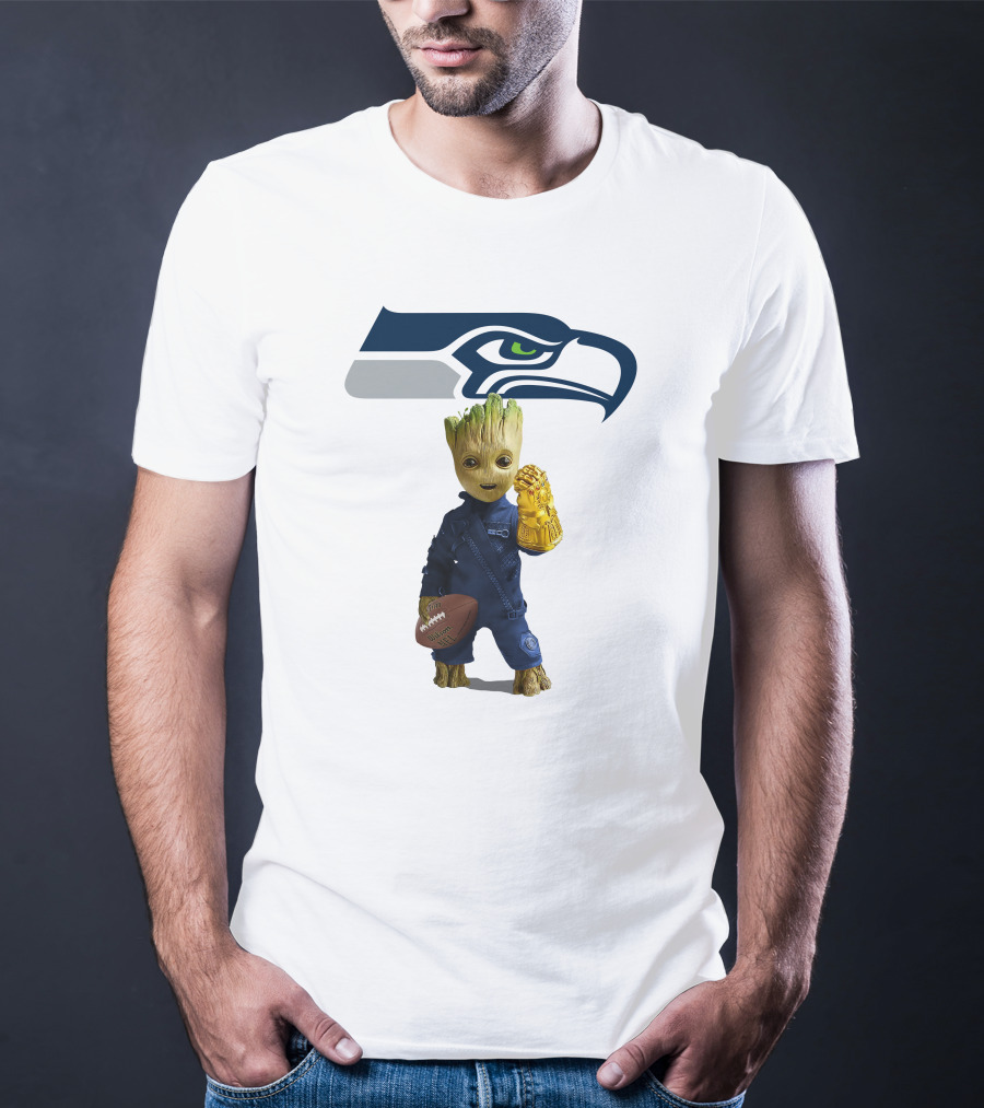 Seattle Seahawks Groot Football Infinity Glove T-Shirt