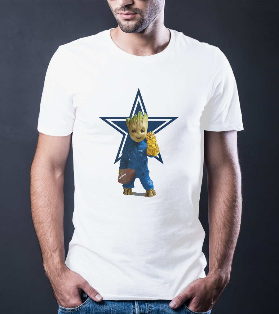 Dallas Cowboys Groot Football Infinity Gauntlet Star T-Shirt