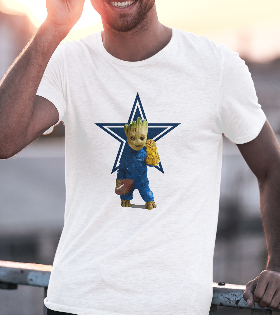 Dallas Cowboys Groot Football Infinity Gauntlet Star T-Shirt