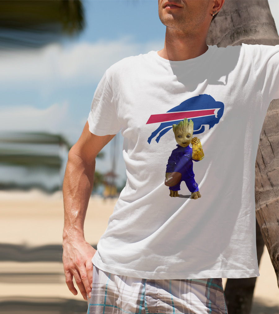 Buffalo Bills Groot Football Infinity Gauntlet T-Shirt