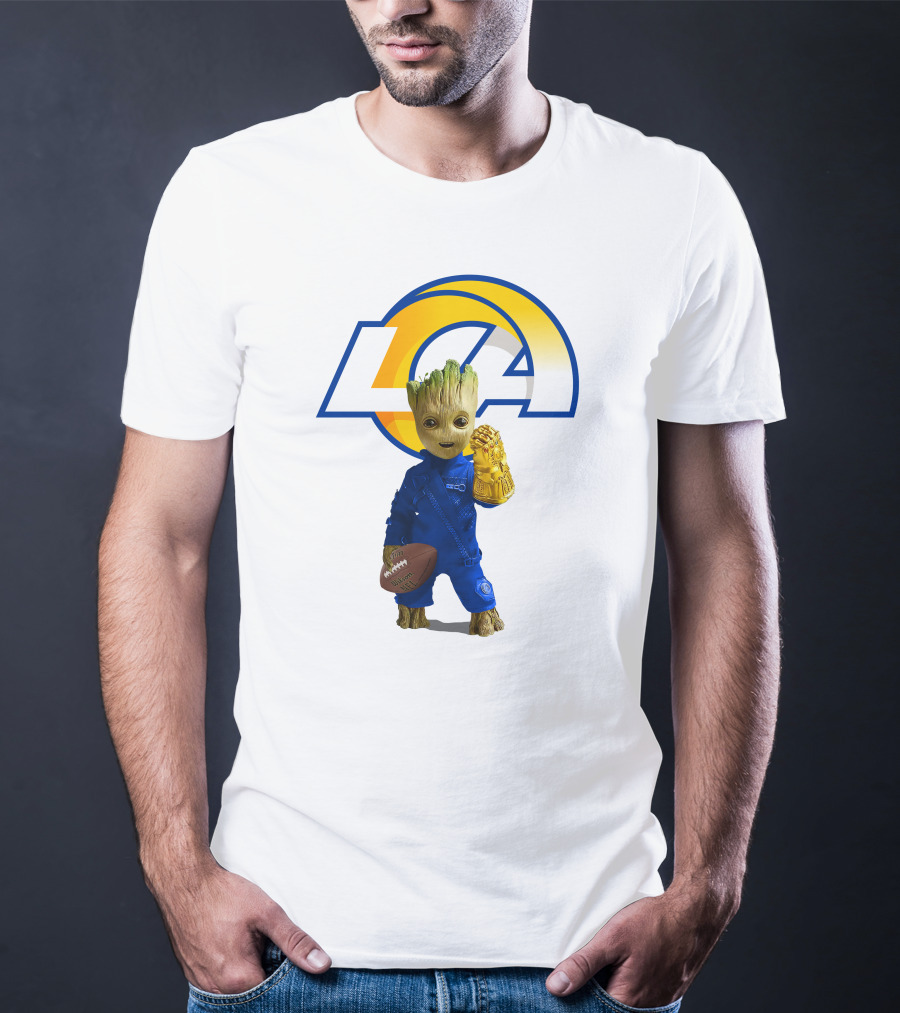 Los Angeles Rams Groot Football Infinity Gauntlet T-Shirt
