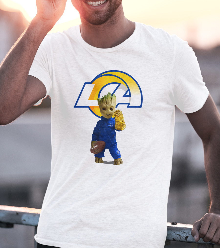 Los Angeles Rams Groot Football Infinity Gauntlet T-Shirt