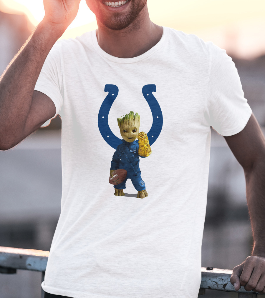Indianapolis Colts Groot Infinity Gauntlet Football T-Shirt