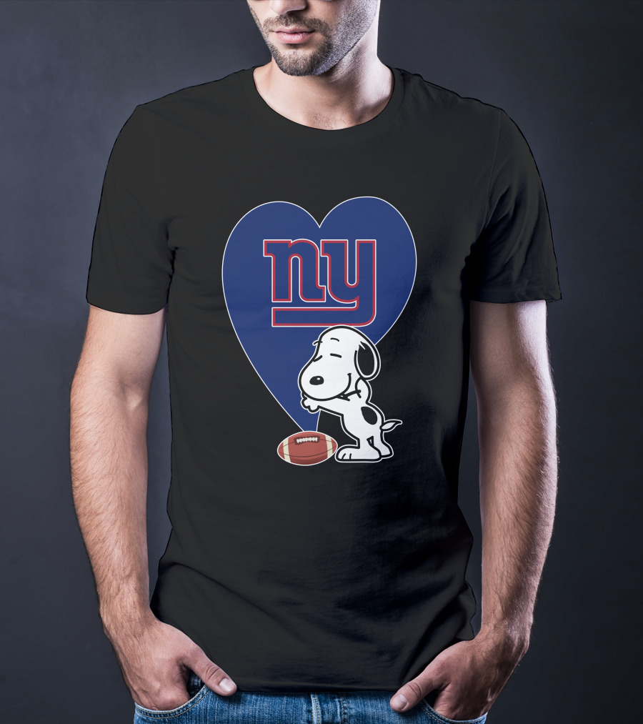 Snoopy Hugging New York Giants Football Heart T-Shirt