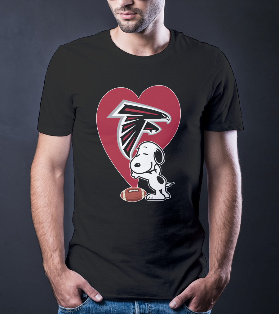 Atlanta Falcons Snoopy Heart Football Hug T-Shirt