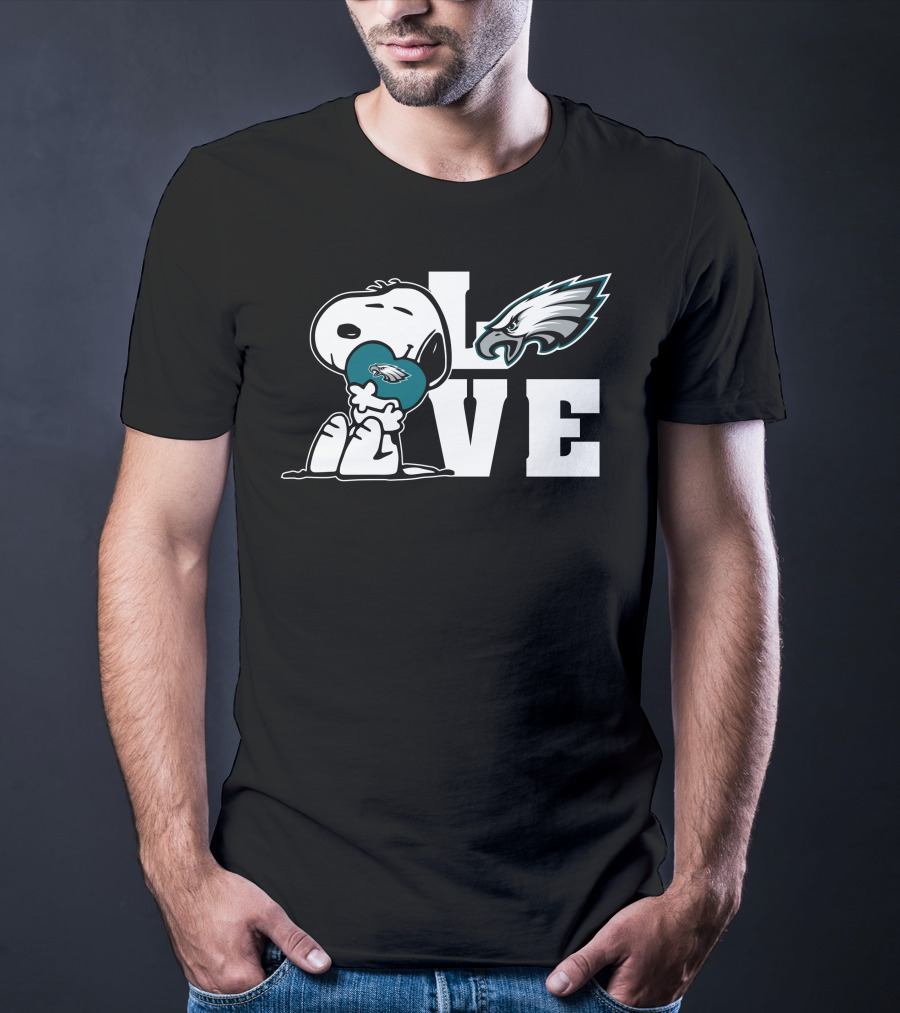 Snoopy Love Philadelphia Eagles Heart T-Shirt