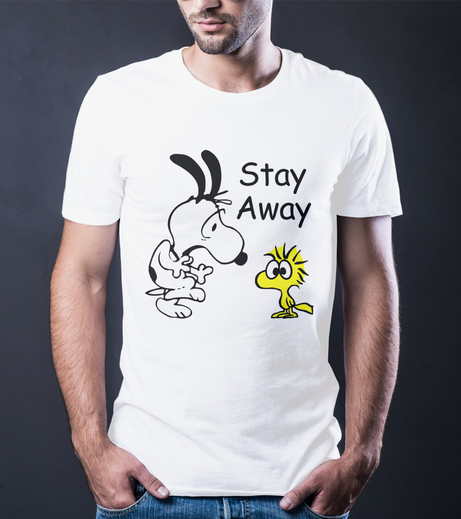 Stay Away Snoopy And Woodstock Confrontation T-Shirt
