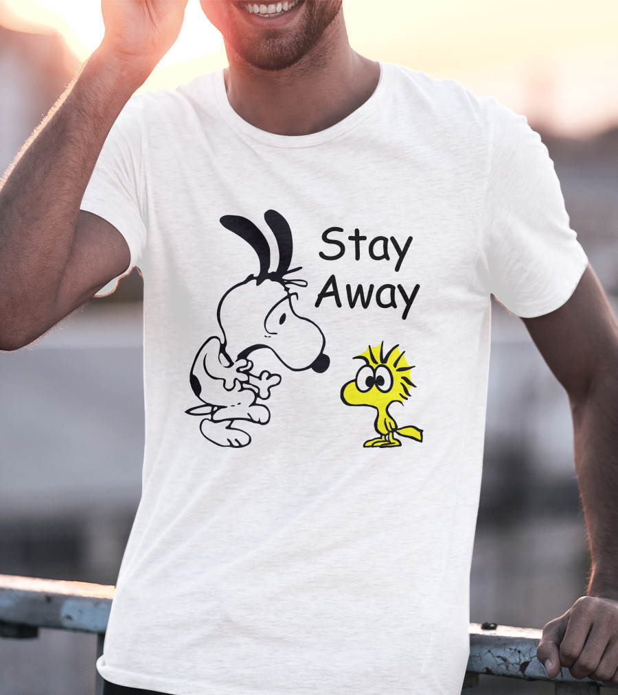 Stay Away Snoopy And Woodstock Confrontation T-Shirt