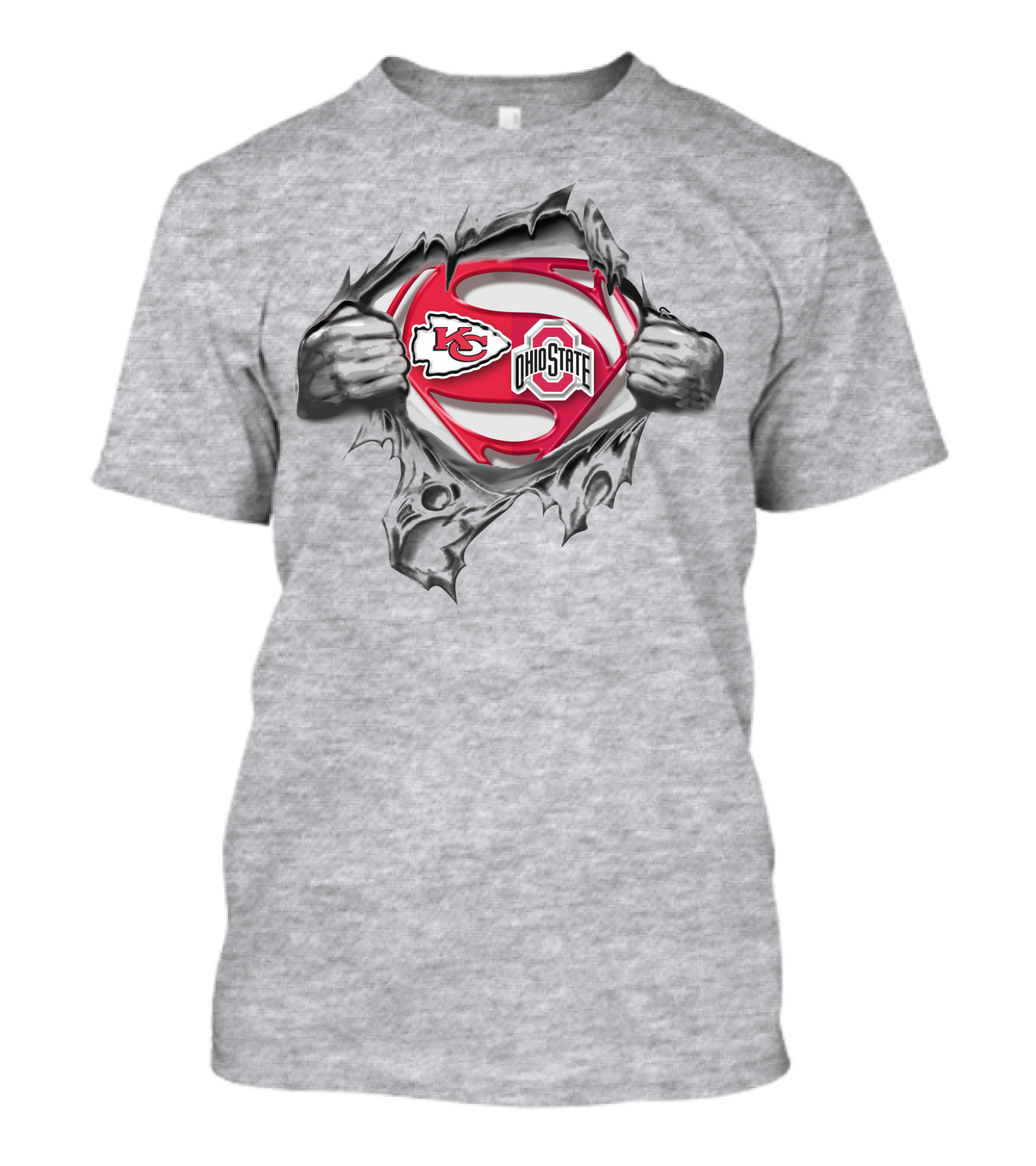 Kansas City Chiefs Ohio State Buckeyes Superman Logo Mashup T-Shirt