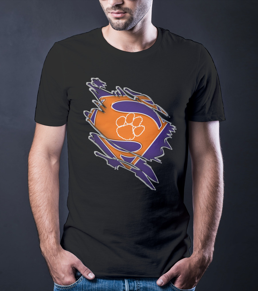 Clemson Tigers Superman Paw T-Shirt