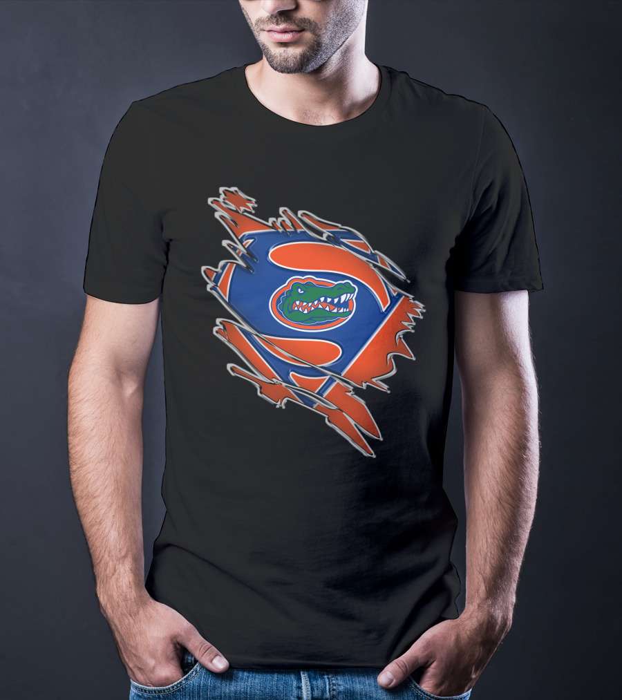 Florida Gators Super Man Logo With Alligator Emblem T-Shirt
