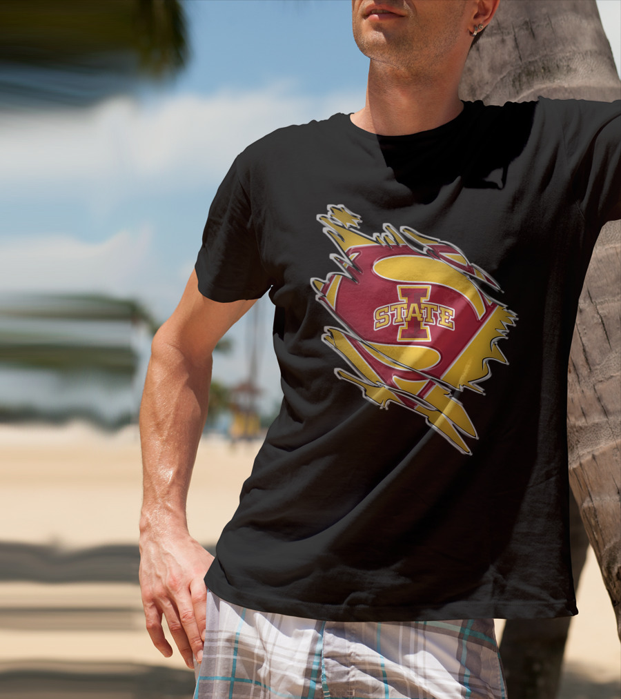 Iowa State Cyclones Superman Logo Burst T-Shirt