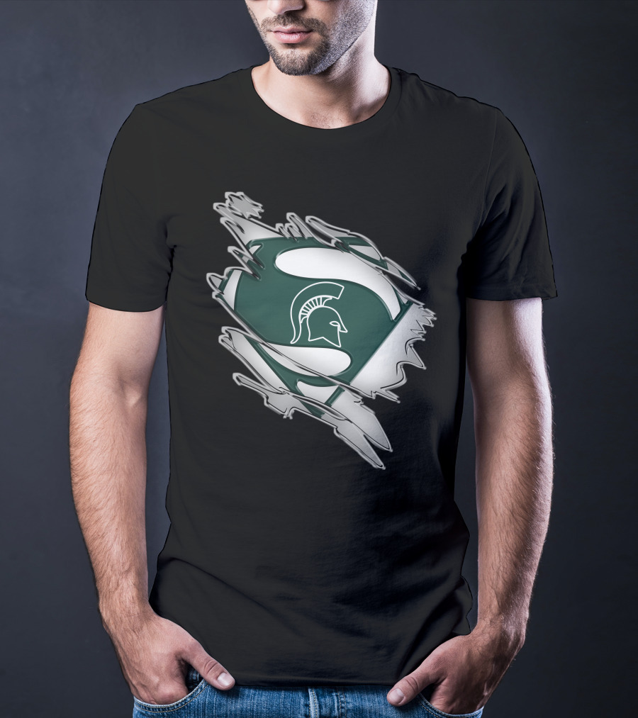 Michigan State Spartans Superman Logo Shield T-Shirt
