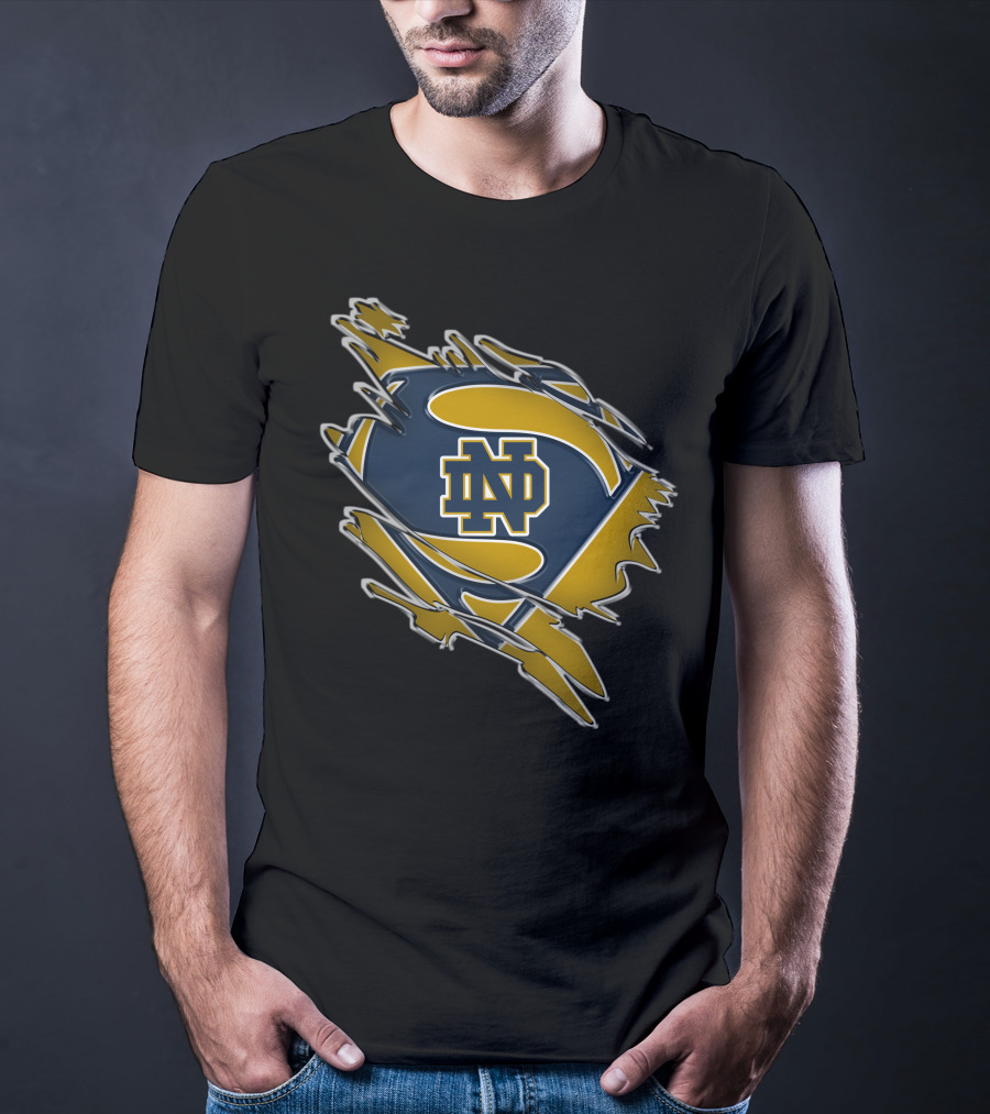 Notre Dame Fighting Irish Superman Logo ND Shield T-Shirt