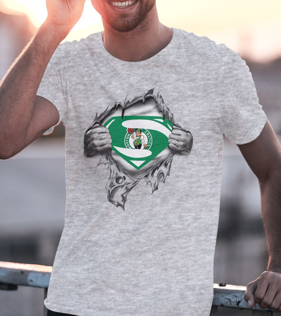 Boston Celtics Superman Logo Burst T-Shirt