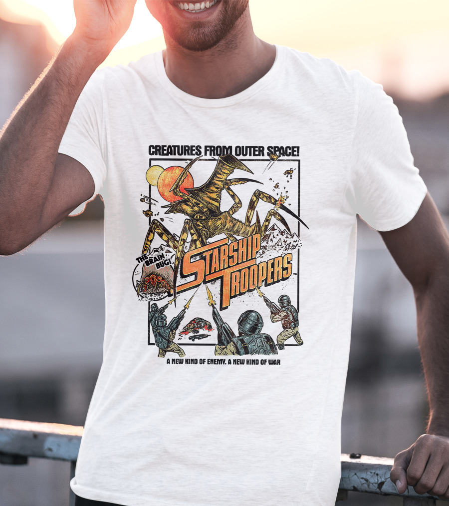 Creatures From Outer Space Starship Troopers Brain Bug A New Kind Of Enemy A New Kind Of War T-Shirt