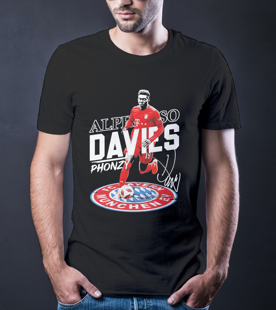 Alphonso Davies Phonzy FC Bayern Munchen Signature Soccer Jersey T-Shirt