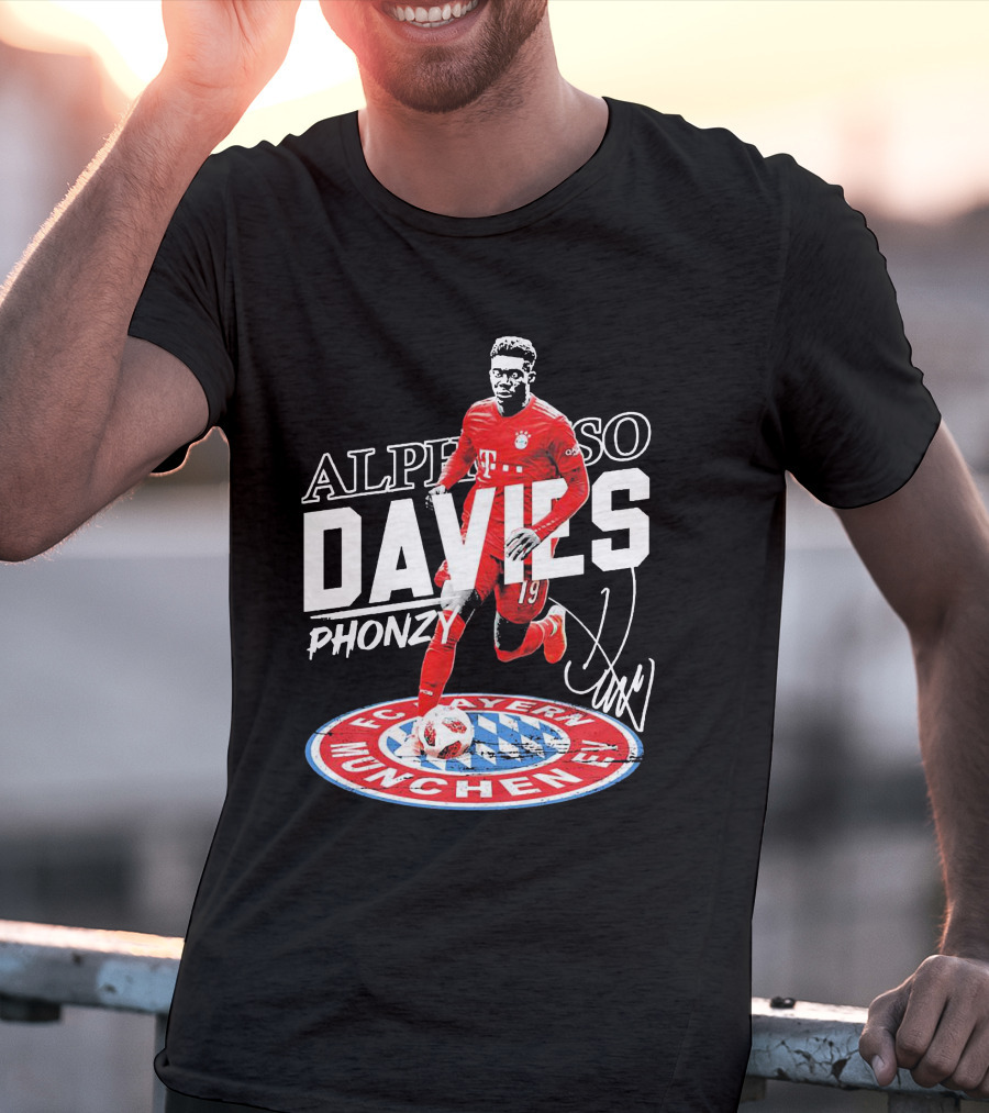 Alphonso Davies Phonzy FC Bayern Munchen Signature Soccer Jersey T-Shirt