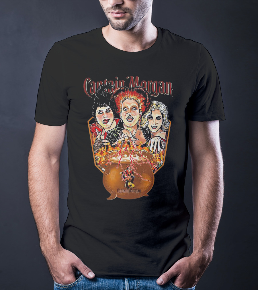 Captain Morgan Halloween Hocus Pocus Witches Cauldron T-Shirt