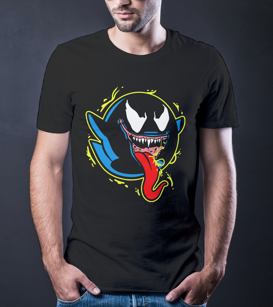 Ghost Boo Fusion Venom Face Halloween Mashup T-Shirt