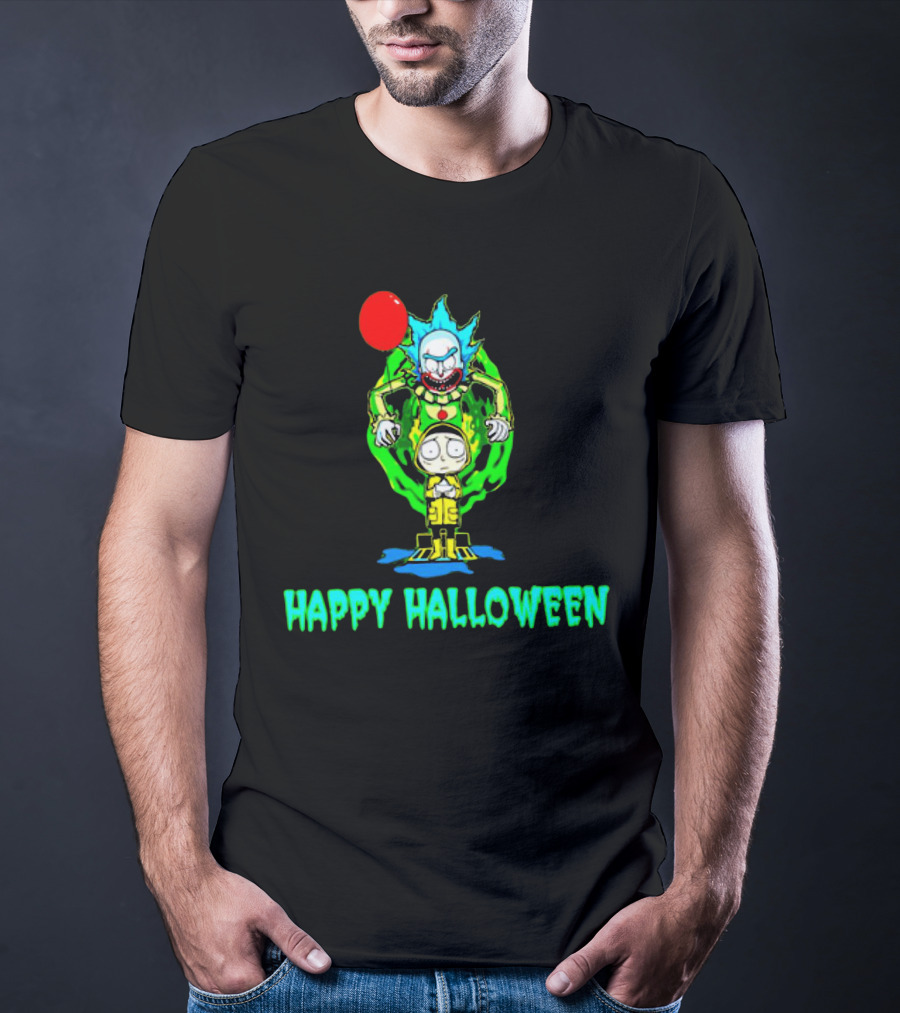 Happy Halloween Pennywise Rick And Morty T-Shirt