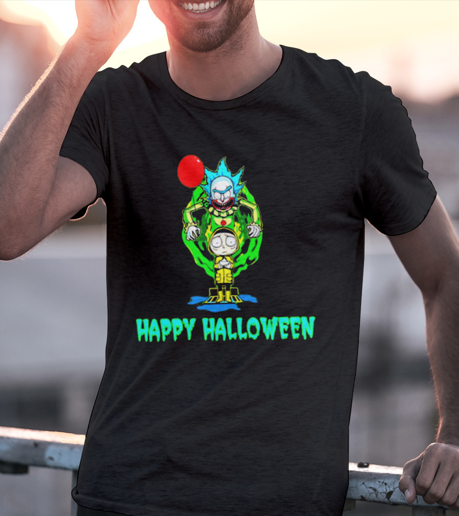 Happy Halloween Pennywise Rick And Morty T-Shirt