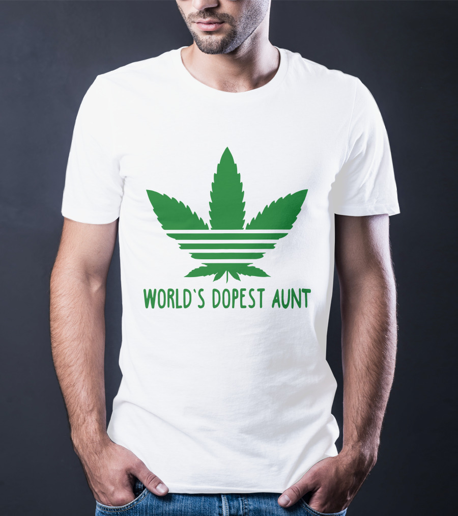 World's Dopest Aunt Marijuana Leaf Stripes T-Shirt