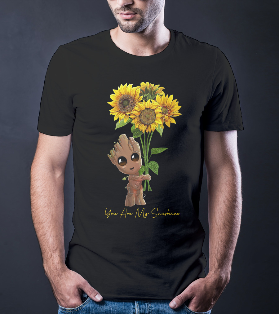 Baby Groot Holding Sunflowers You Are My Sunshine T-Shirt