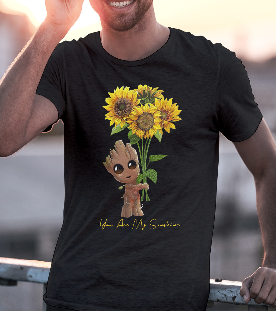 Baby Groot Holding Sunflowers You Are My Sunshine T-Shirt