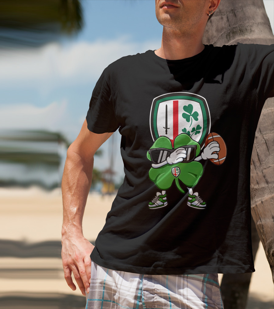 London Irish Shamrock Rugby Football Mascot T-Shirt