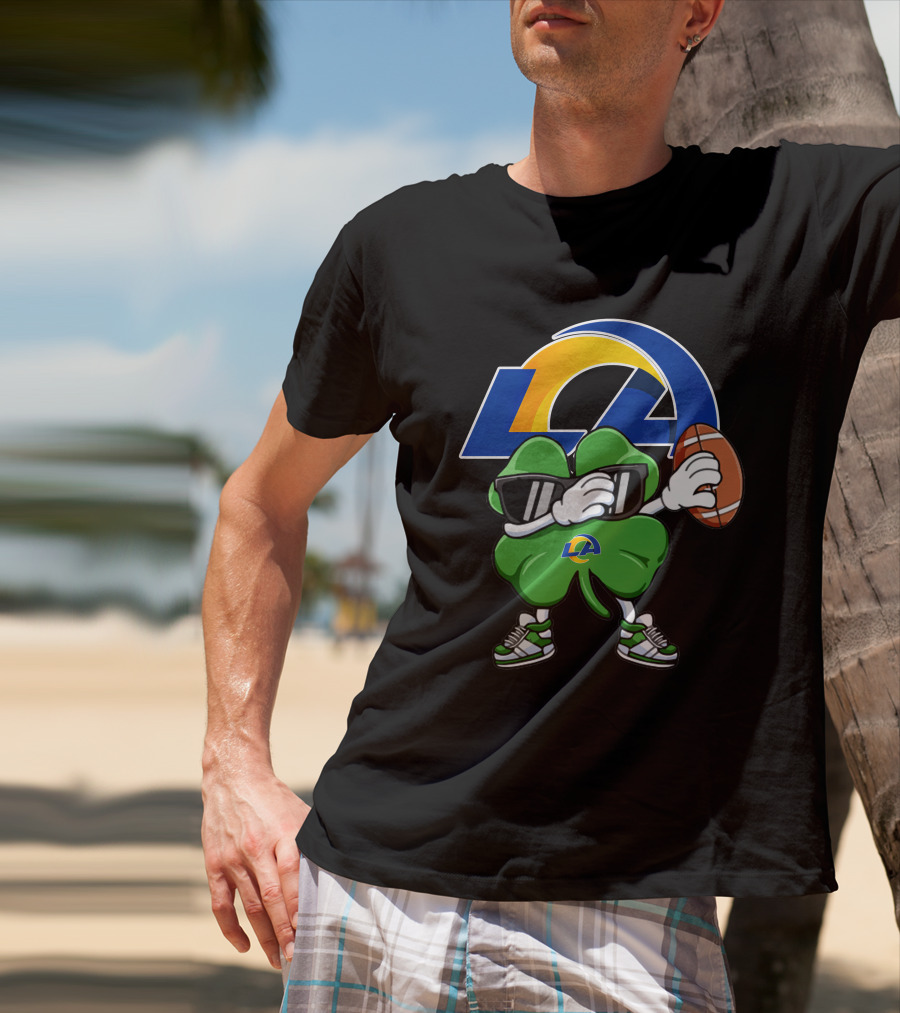 Los Angeles Rams Shamrock Football Dab T-Shirt