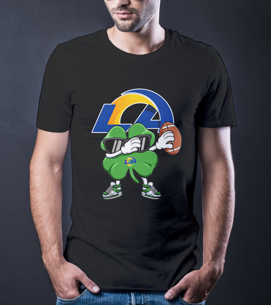 Los Angeles Rams Shamrock Football Dab T-Shirt