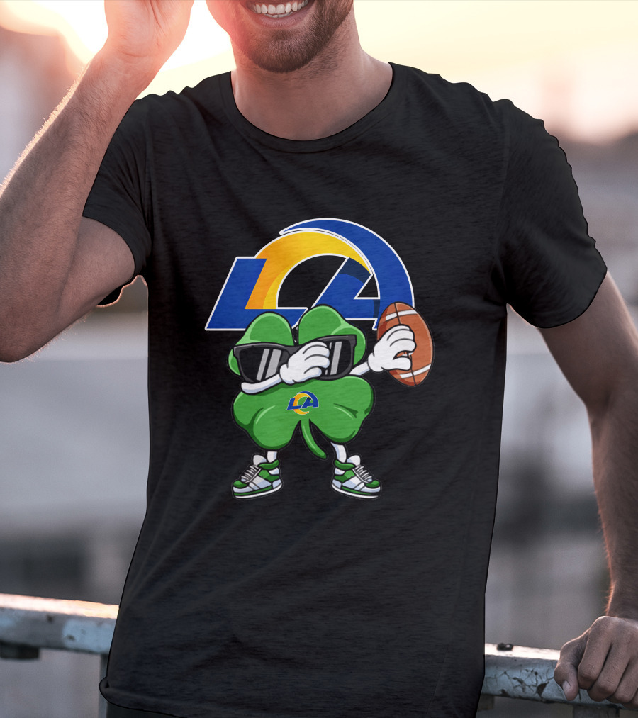 Los Angeles Rams Shamrock Football Dab T-Shirt