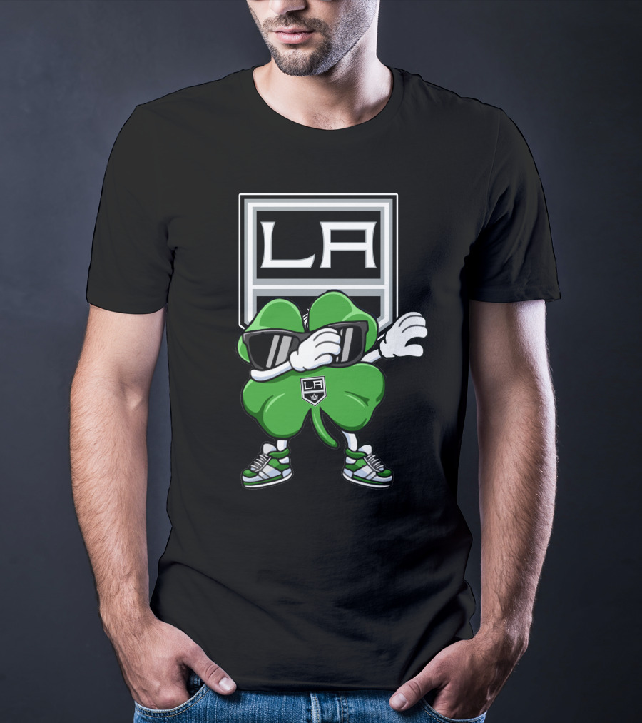 LA Kings Dabbing Shamrock With Sunglasses And Sneakers T-Shirt