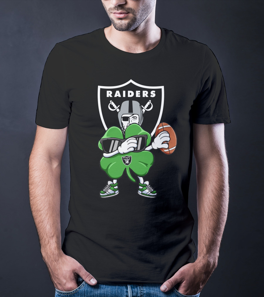 Oakland Raiders Shamrock Football Player T-Shirt