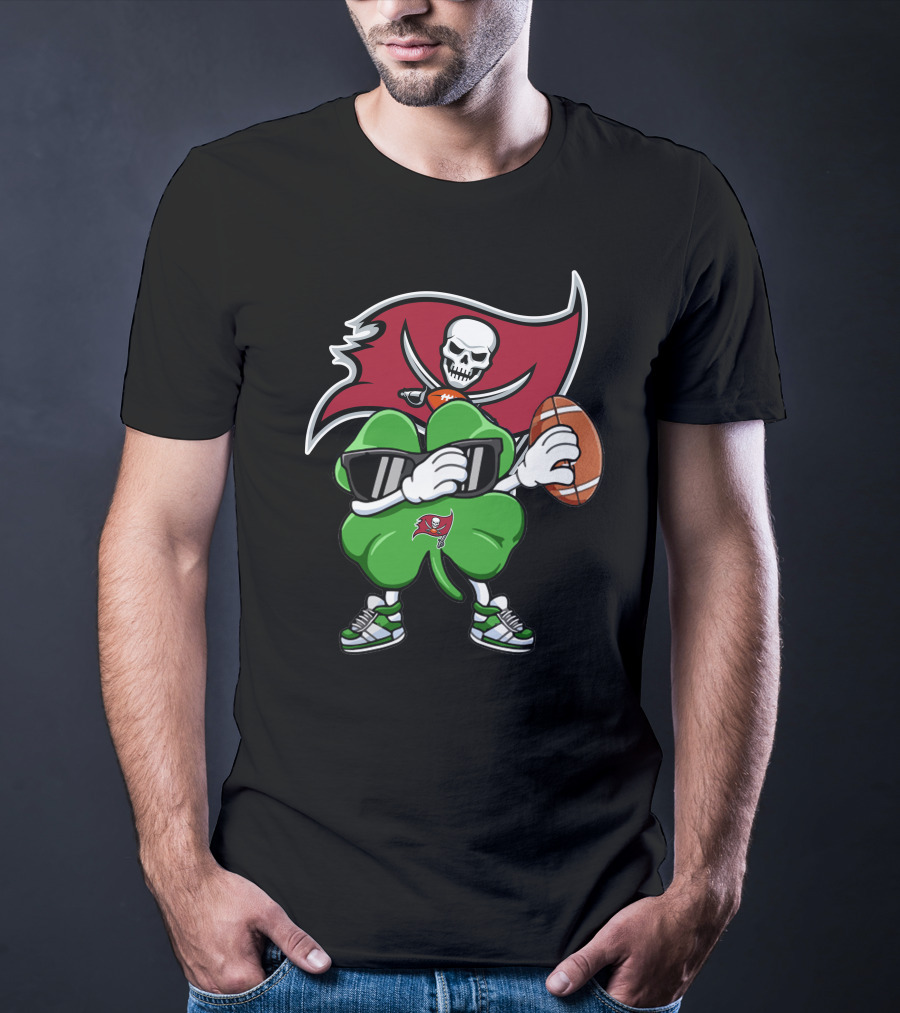 Tampa Bay Buccaneers Lucky Clover Football T-Shirt
