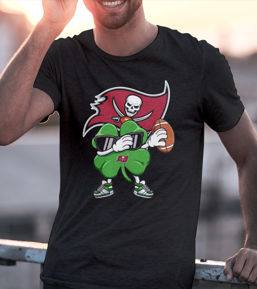 Tampa Bay Buccaneers Lucky Clover Football T-Shirt