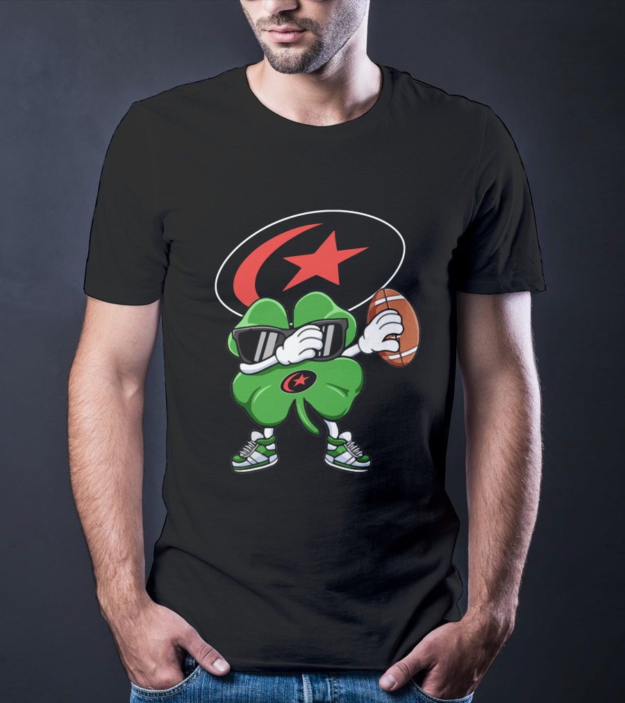 Saracens Rugby Lucky Clover Star Logo Football T-Shirt