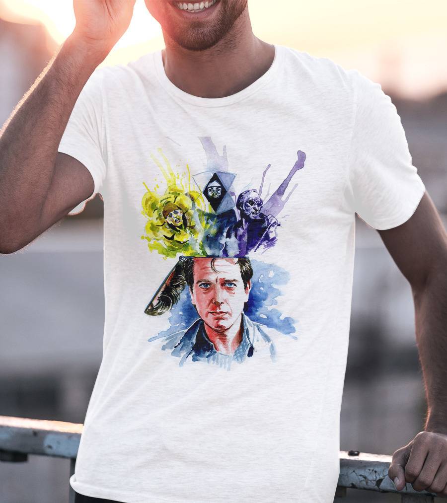 Peter Gabriel Watercolor Portrait With Surreal Artistic Elements T-Shirt