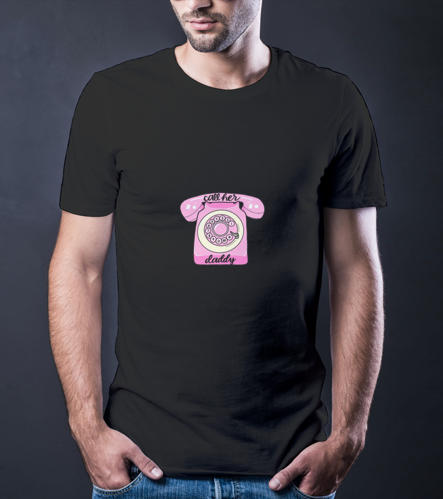Call Her Daddy Pink Retro Telephone T-Shirt