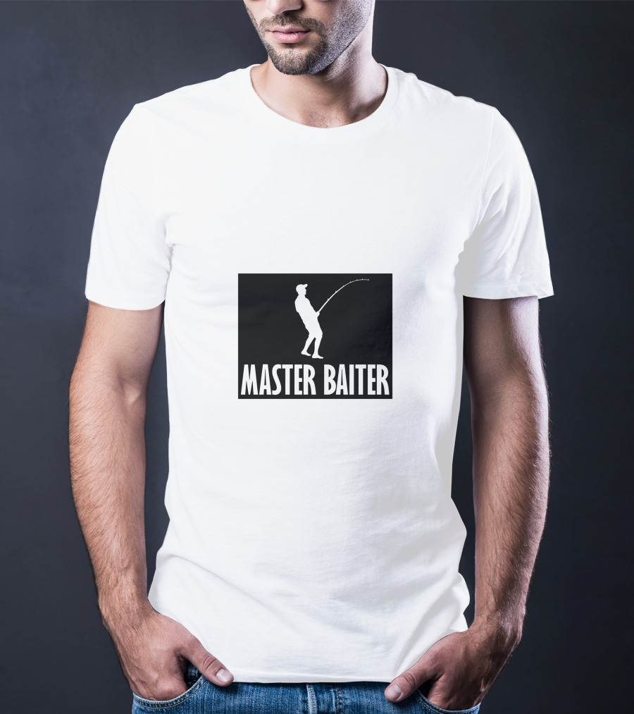 Master Baiter Fishing Silhouette Joke T-Shirt