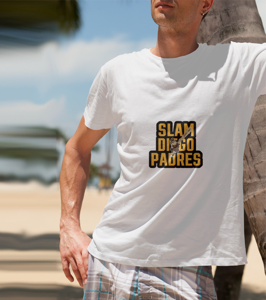 Slam Diego Padres Baseball Batting Comic T-Shirt