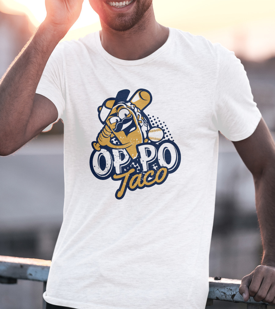 OPPO Taco Baseball Character With Bat And Ball T-Shirt
