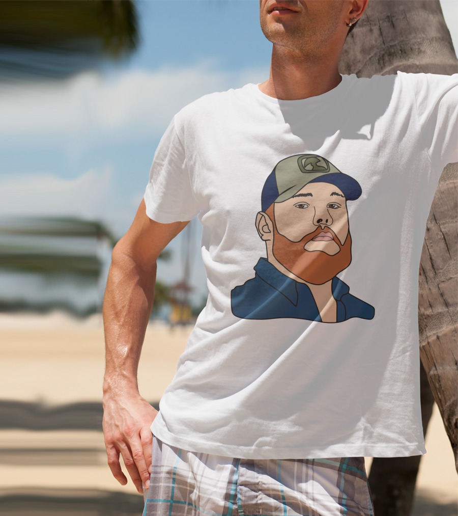 Luke Combs Portrait Hat And Beard T-Shirt