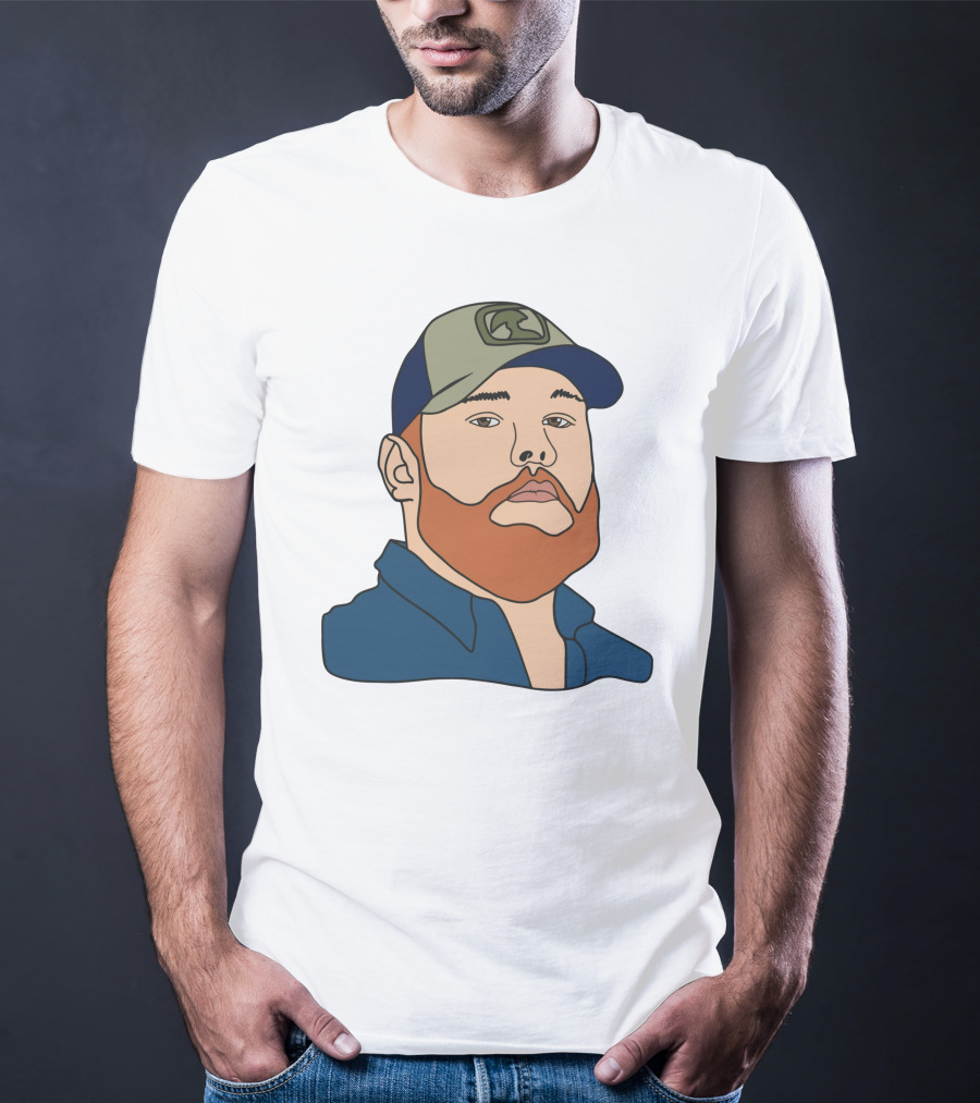 Luke Combs Portrait Hat And Beard T-Shirt