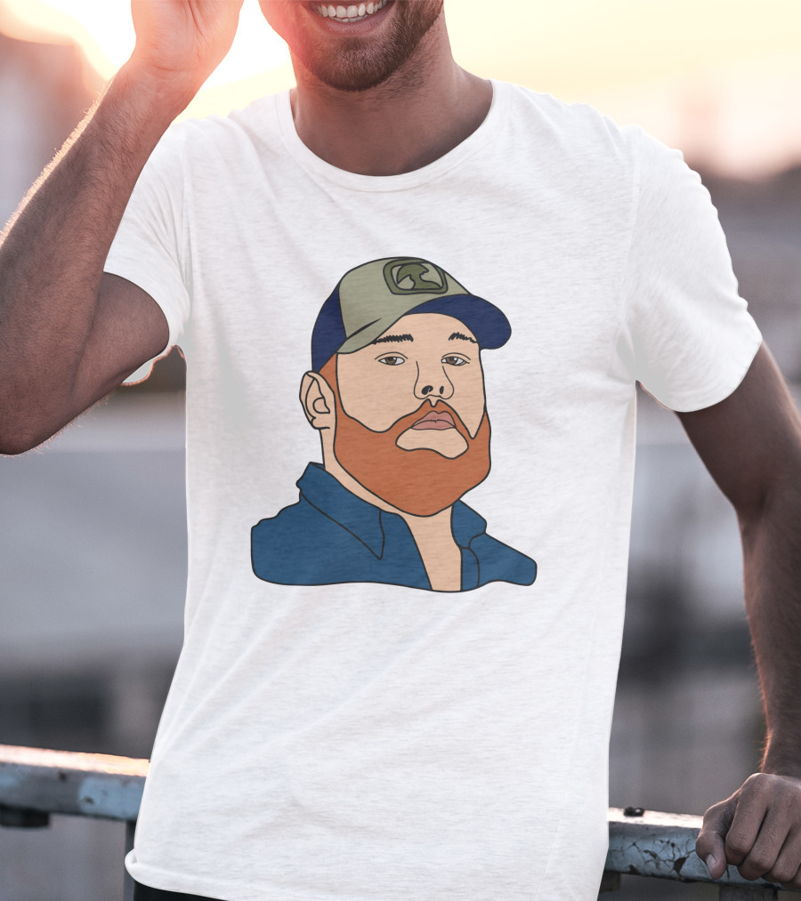 Luke Combs Portrait Hat And Beard T-Shirt