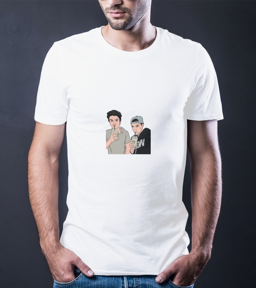 Dolan Twins Drinking Iconic Paraody With Starbucks Beverage Outfits T-Shirt