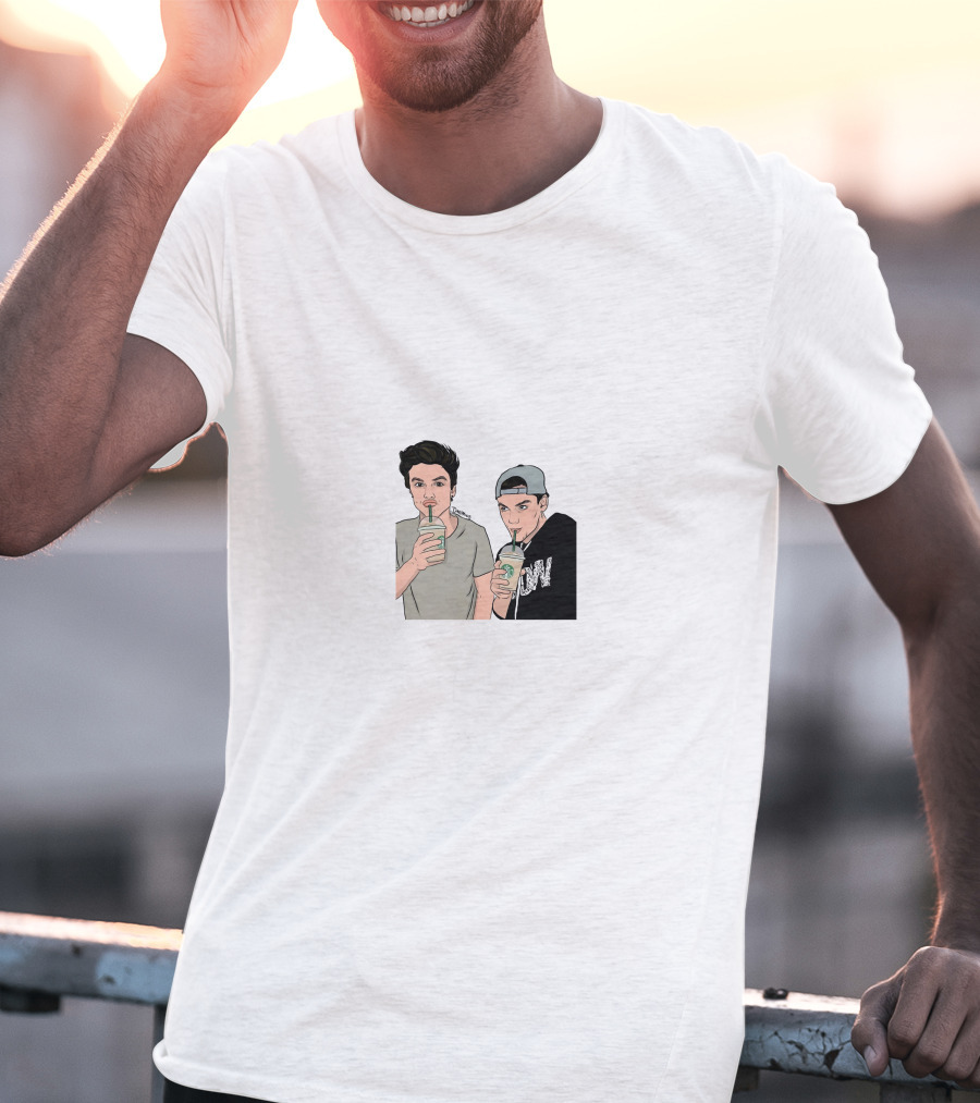 Dolan Twins Drinking Iconic Paraody With Starbucks Beverage Outfits T-Shirt
