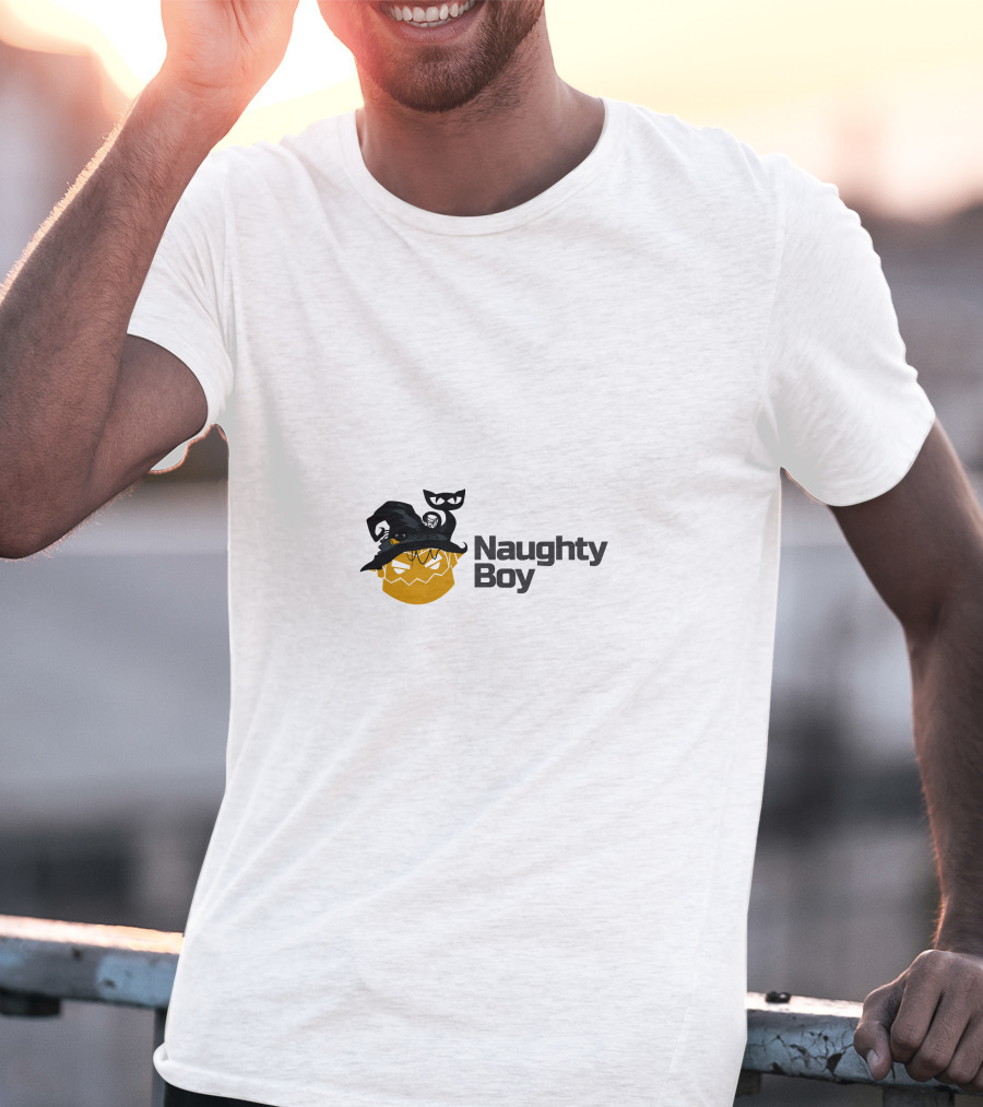 Naughty Boy Halloween Pumpkin Witch Hat Cat T-Shirt