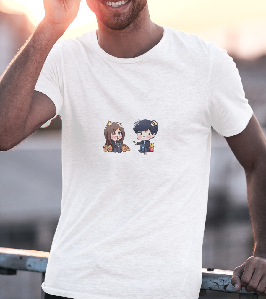 Offlinetv Cute Character Fry And Crown Cartoon Duo T-Shirt